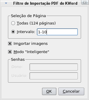 KWord no Linux: filtro de importação PDF